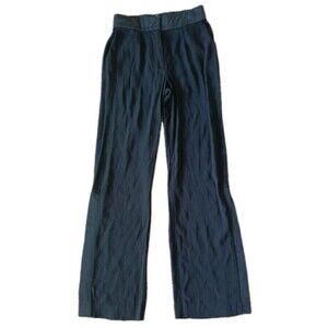 Nicole Miller Artelier Dress Pants Size 4 Side Split Wide Leg Black Crinkled